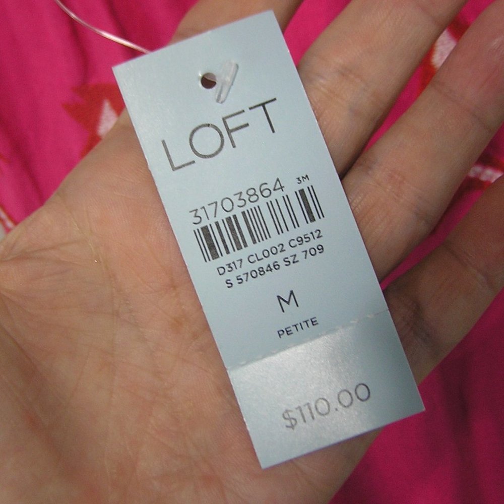 NWT LOFT LINEN BLEND DRESS PETITE MEDIUM - Picture 6 of 11
